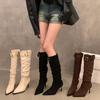 Pointed Toe High Heel Women Stretch Knee High Boots Fashion Elegant Dancing Party Shoes Autumn Women's Modern Long Booties