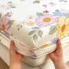 100%Cotton Fitted Bed Sheet Flower Printed Bed Sheet Set Single/Queen/King Pure Cotton Mattress Cover Protector Fitted Sheet