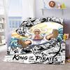 One Piece Cartoon Flannel Blanket Soft Warm Plush Throw for Bed Sofa Couch Lightweight Cozy Winter Travel Decor -QJY