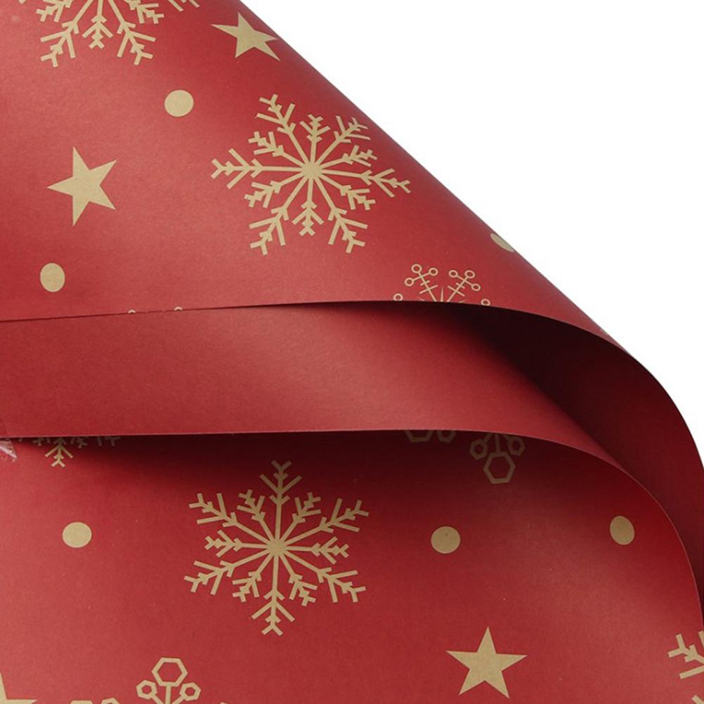Christmas Kraft Wrapping Paper Christmas Elements Collection Double Sided Wrapping Paper Christmas Gift Box Decoration