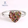 2023 браслет в форме сердца, серебро 925 пробы, натуральный красочный турмалин, изысканные украшения для женщин, жены, хороший подарок
