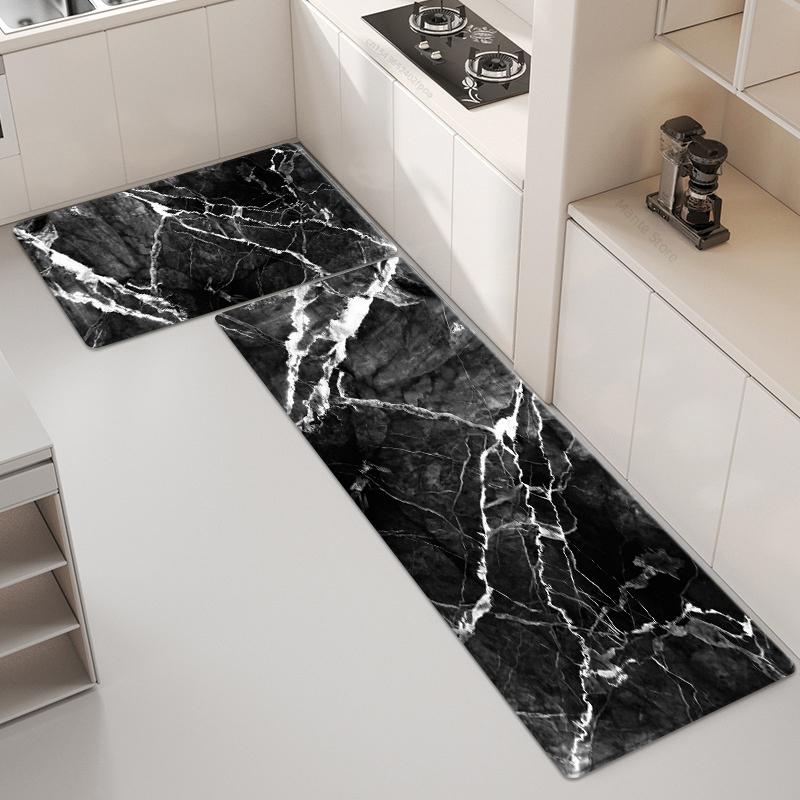 Marble Pattern Kitchen Mats Fashion Ins Style Rug For Bedroom Soft Anti-slip Mat For Bathroom Runner Floor Mat