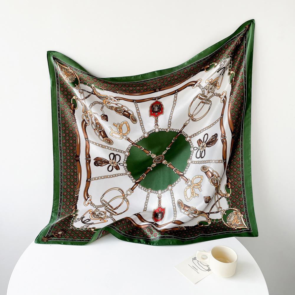 Satin Square Scarf 90cm Gift Silk Scarf Women'S Scarf Shawl Professional Elegant Scarf Sunscreen Scarf Shawl