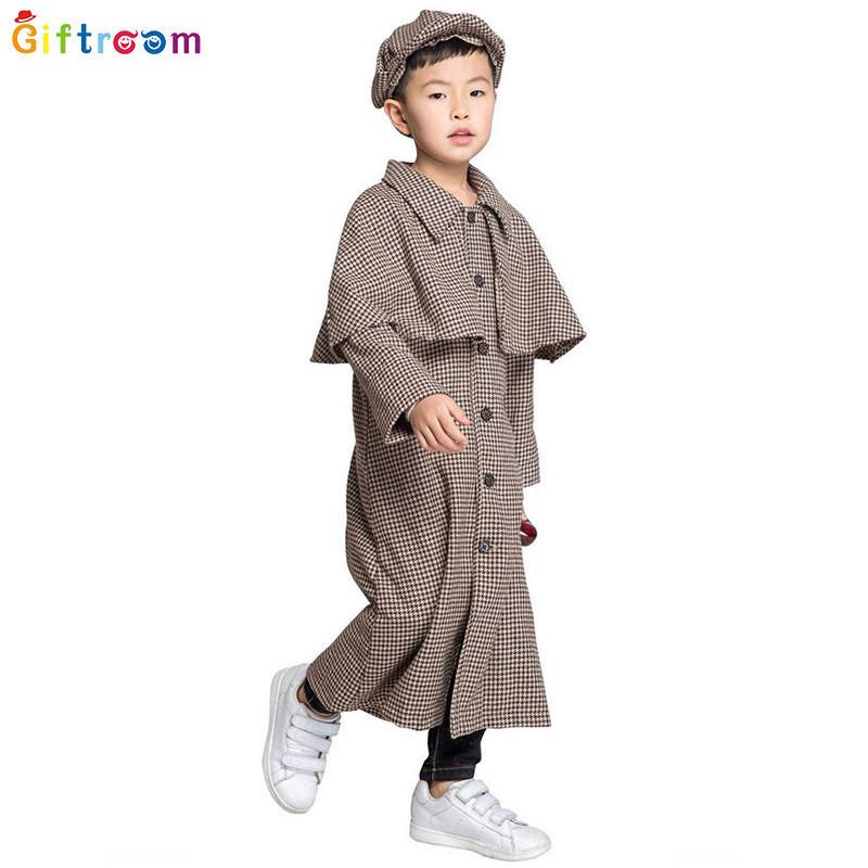 Модный Костюм Шерлока Холмса Для Мальчиков Идеально Подходит Для Хэллоуина И Театральных Представлений