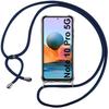 Case for Redmi Note 10 Pro 5G - E.F.CONNECTION - Flexible - Transparent-Navy Blue - Universal Neck Strap