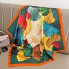 Scarf Female Flower Pattern 71 Square Scarf New Simulation Silk Scarf Printed Scarf Shawl Fashion High Sense