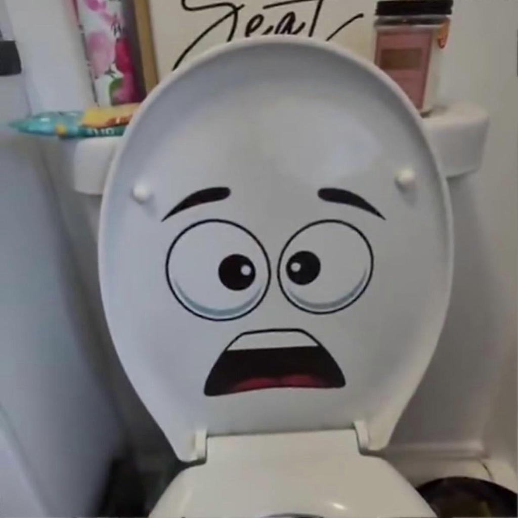 Surprised Face Toilet Decal, Funny Toilet Stickers for Bathroom