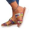 Women's Wedge Sandals 2024 Summer New Large Size Color Fish Mouth Slip-up Slippers Shoes for Women Beach Sandals Size 36-43
