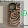 Luxury Clmj Brown White Mottled Phone Case for iPhone 17 16 15 14 13 12 11 Pro Max Plus Air Magnetic Double-layer Back Cover