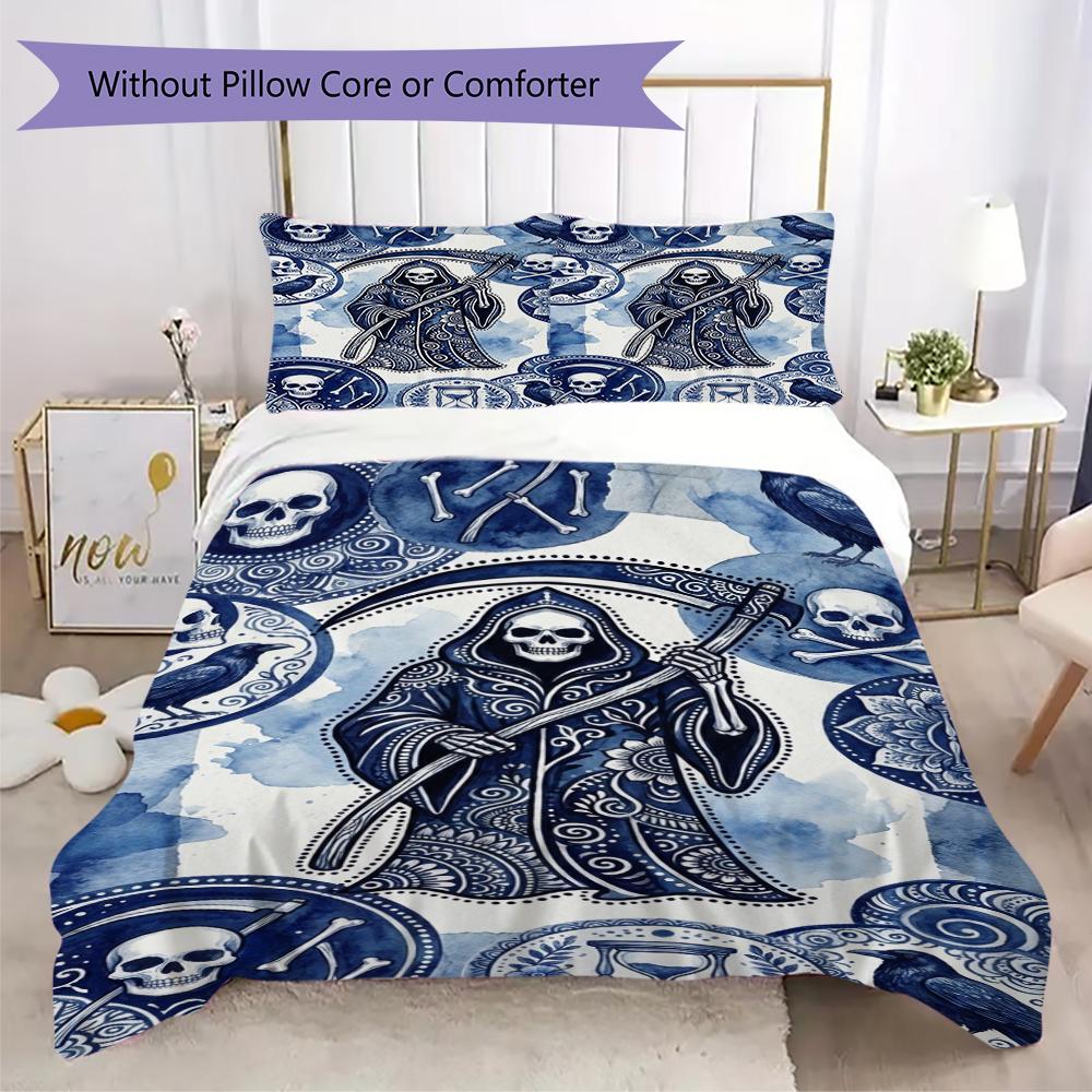 Death Pattern Bedding uilt Set uilt Cover Pillowcase Home Decoration Birthday Gift (1 * duvet cover + 2 * pillowcase without core)155