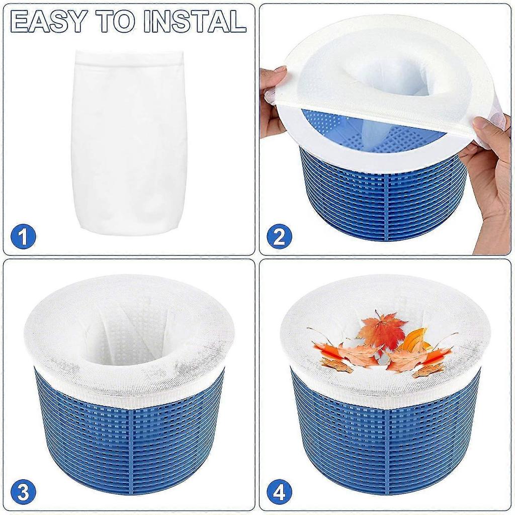 20 Pack Pool Skimmer Socks, Reusable And Super Elastic Skimmer Socks