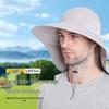 Men's Summer Sun Protection Fisherman Hat with Large Brim, Neck Guard, and Mesh Sides for Outdoor Activities