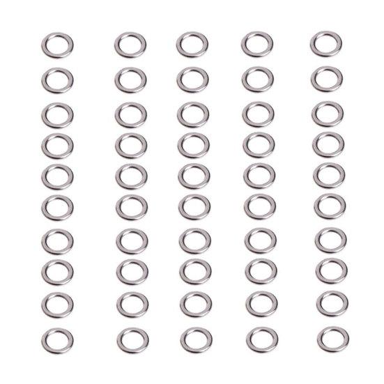 MUQZI Sports Accessory 50Pcs Fishing Solid Stainless Steel Snap Split Ring Lure Tackle Tool Connector