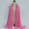 Women's Solid Color Pearl Chiffon Bubble Scarf, Long Silk Headscarf, 70x180cm, Middle Eastern Style