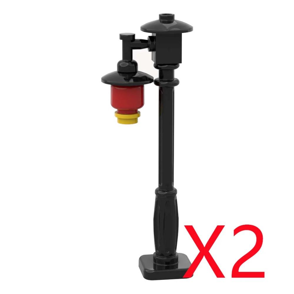 City Street Series Building Blocks Accessories Rail Transit Train Signal Light Railings Brick Toilet Flower Bed Phone Box Toy