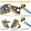 Обжимной инструмент RJ45 Проходной обжимной инструмент для Ethernet Инструмент для зачистки и обжима проводов для разъемов Cat6 Cat5 Cat5e RJ45 Ethernet Универсальный инструмент для проводов