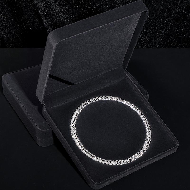 Christmas Halloween Gift Case Hip Hop Moissanite Cuban Link Chain Tennis Necklace Luxury Velvet Jewelry Box for Packaging