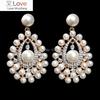 Luxurious Top Quality Simulated Pearl Crystal Earrings Bridal Long Drop Earrings For Women Wedding Jewelry Accessories