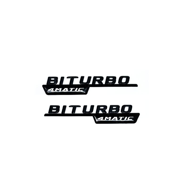 PPQQ8 2 шт. Автомобильные буквы Накладка на крыло Значок BITURBO 4MATIC Plus Эмблема Наклейка Для Mercedes AMG C43 E43 GLE43 GLC43 W205 W213 Аксессуары