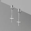 Серьга-кафф Beixi S925 из стерлингового серебра с кисточкой и крестом для женщин - Японский стиль, Модный аксессуар для ушей.