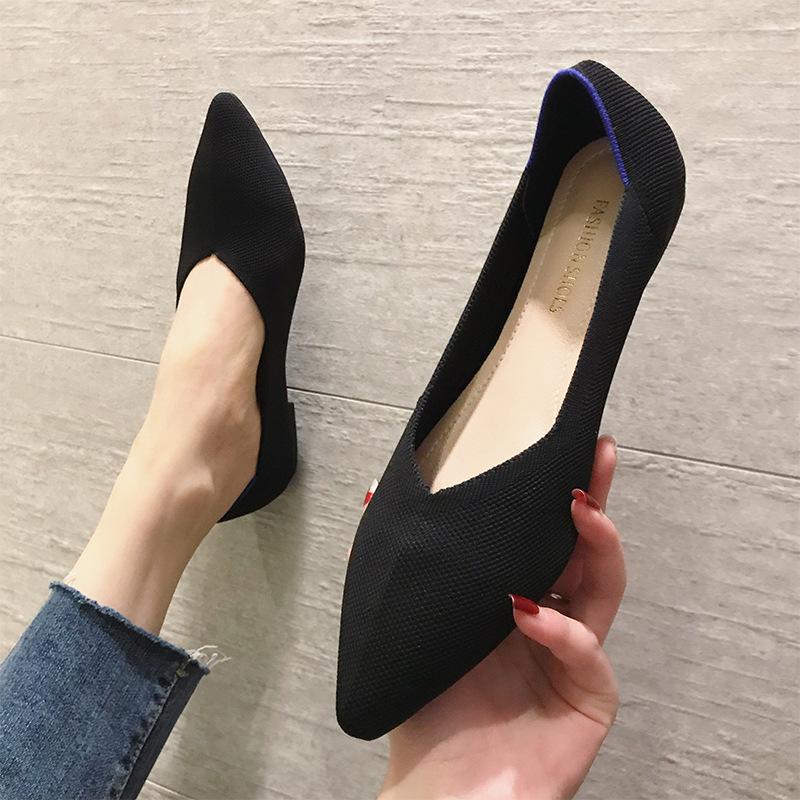 «Женские туфли-слипоны Princess Pointed Woven Slip-On 2023 года — мягкие, удобные, повседневные туфли на плоской подошве большого размера»