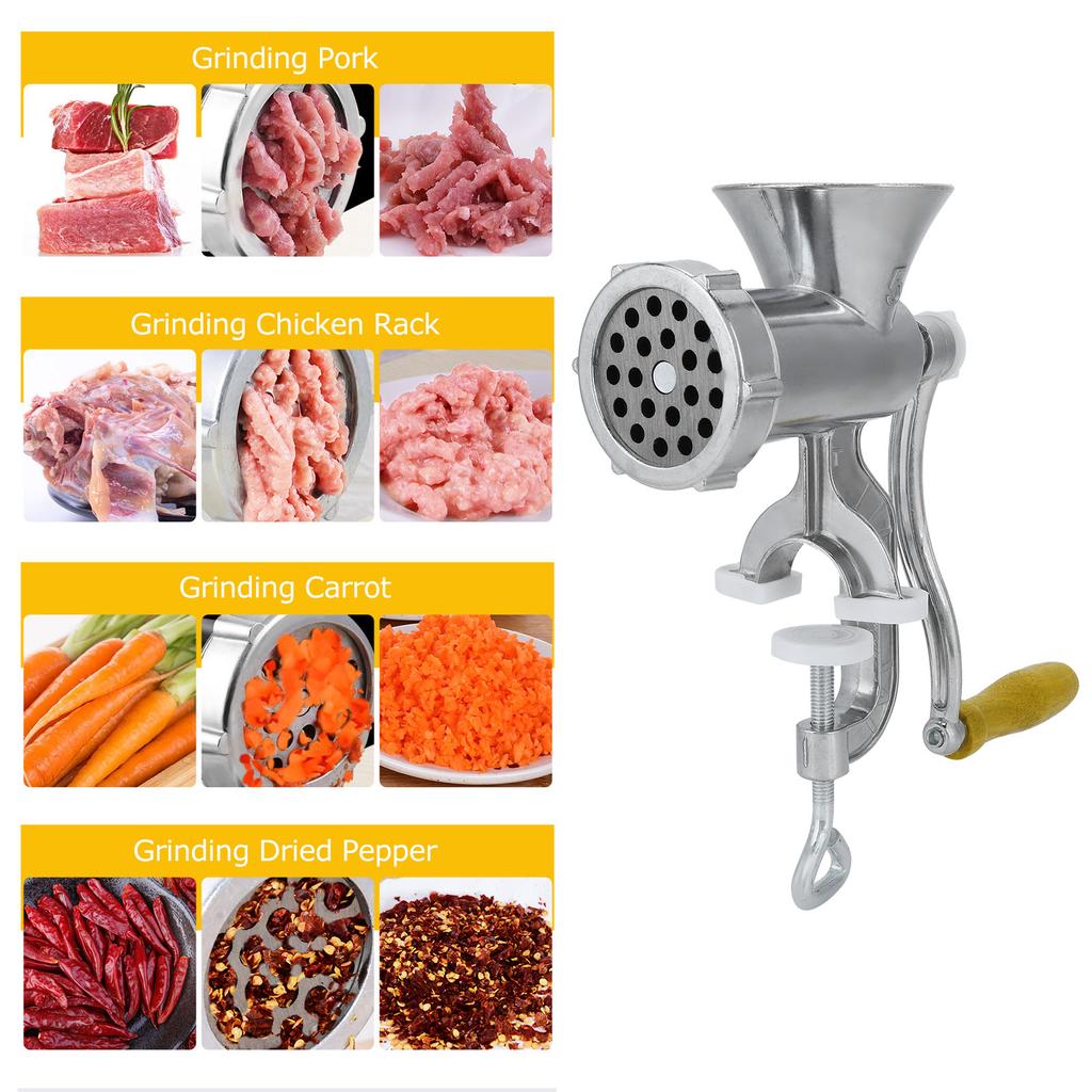 Household Aluminum Alloy Manual Sausage Meat Grinder Pepper Spice Grinding Machine Kitchen Tool
