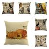 Stylish Cotton Linen Pillow Covers For Halloween Featuring Unique Pumpkin Designs