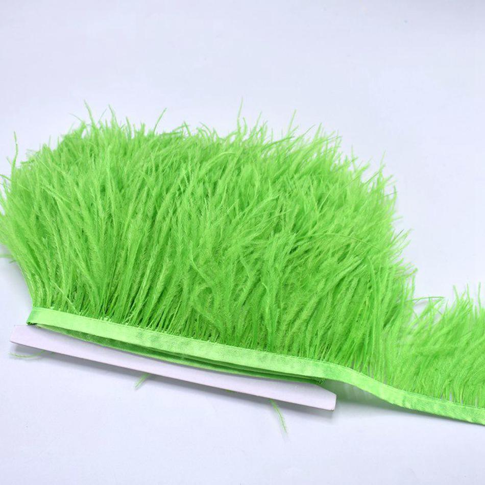 100CM Natural Ostrich Feather Trim Ribbon Crafts DIY Boho Wedding Dresses Sewing White Plume Tape Party Home Decoration