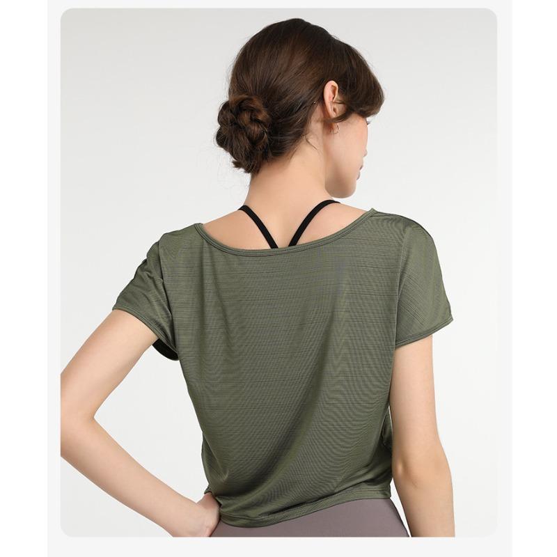 Женский повседневный топ для йоги с коротким рукавом Temperament