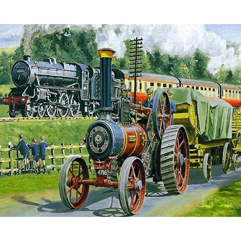 5D Diy Diamond Painting Tractor Rhinestone Art Diamond Embroidery Car Landscape Cross Stitch Full Drill Home Decor Gif