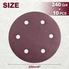 SPEEDWOX 10-Piece Set of 220mm 6-Hole Sanding Discs, Round #240 Sandpaper, Woodworking Sandpaper, Sander Paper, Woodworking Sandpaper, Precision Sandp