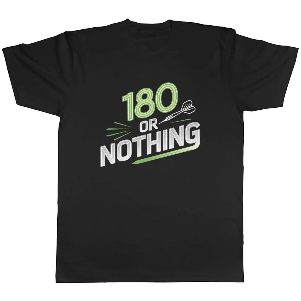 Darts Player 180 Or Nothing Herren T Shirt Geschenk Oberteil Vintage Homme Breathable Designer Clothes Unisex