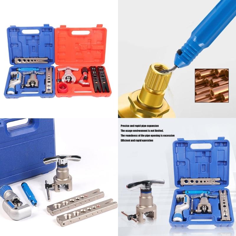 Полный набор развальцовщиков трубок и расширителей для медных и алюминиевых трубок с труборезом, зенковкой, эксцентриковым расширителем