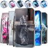 Cat and Tiger Pattern Magnetic Buckle PU LeatherFlip Phone Case Cover for IPhone Samsung Galaxy A21 A32 S20 S21 Plus Xiaomi Redmi Note 9 10 Pro Huawei