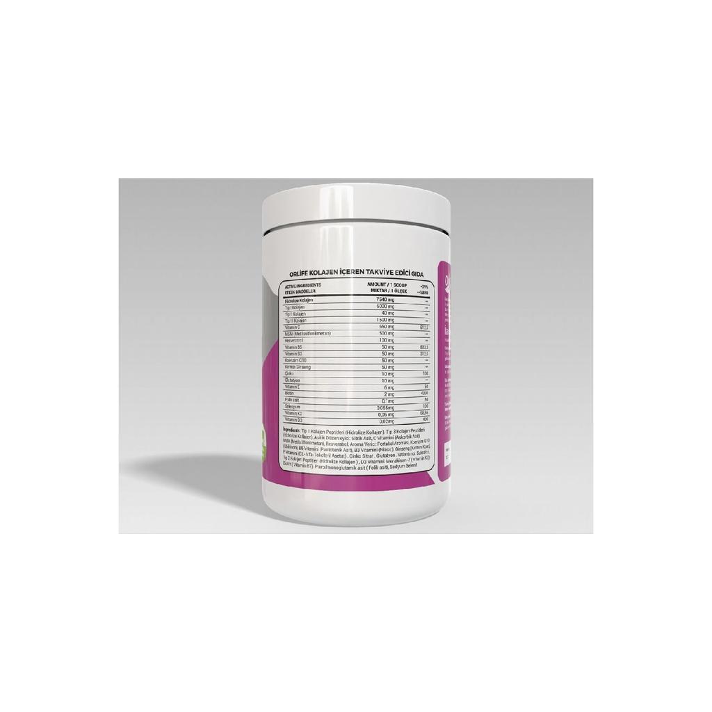 Collagen Type 1 -ip 2 -type 3 Peptides, Vitamin C, Msm, Coenzyme Q10, Glutathione, D3 K2 Powder 300 Gr