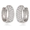 [R0704] - White 'Sissi' Silver Hoop Earrings (rhodium-plated) - 15 Mm 5 Mm