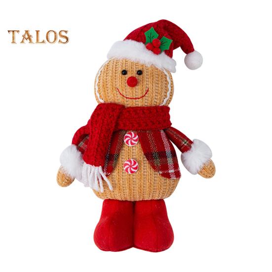 Пряничный человечек, рождественские украшения, плюшевая фигурка пряничного человечка, рождественские украшения для каминного стола