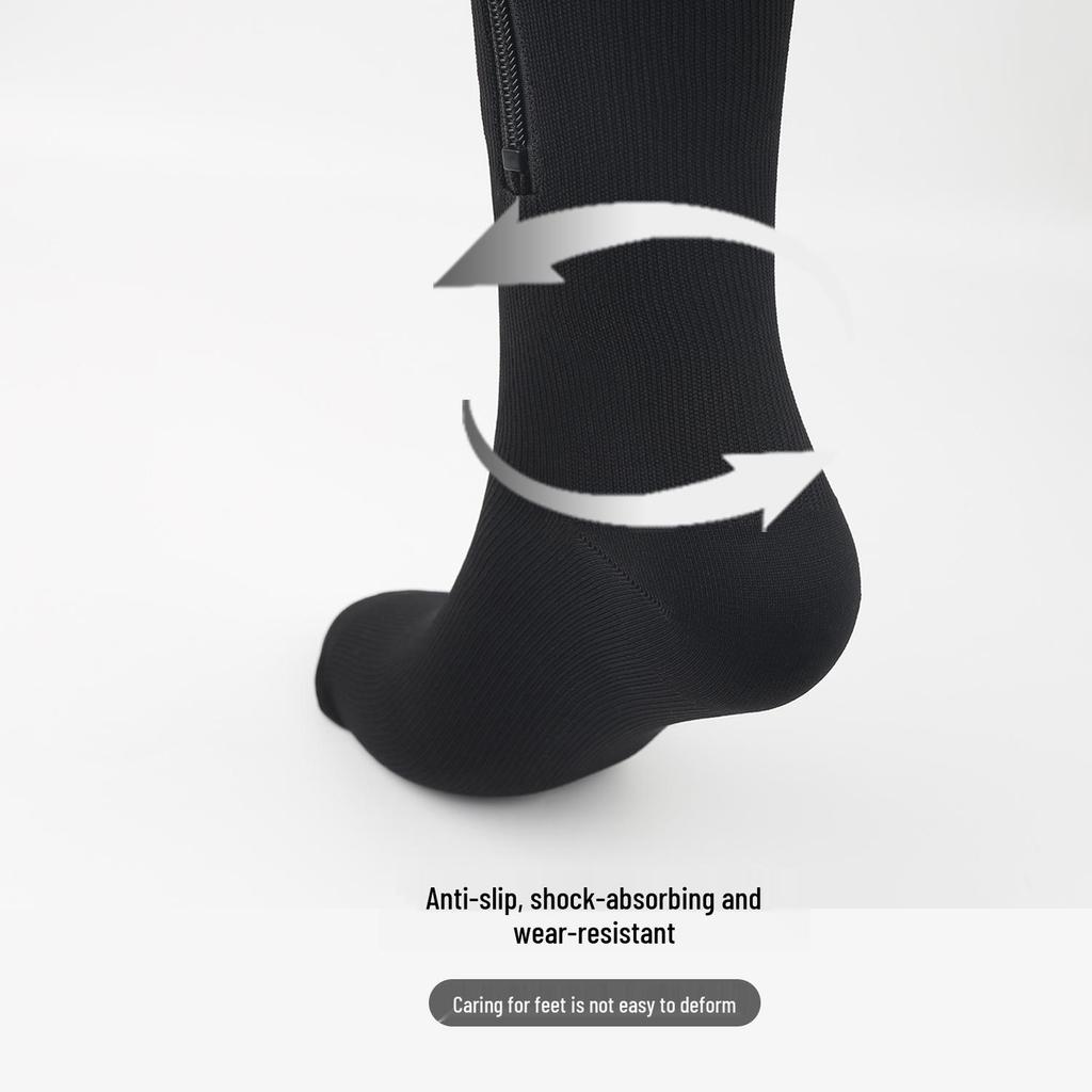 New Toe-Covering Compression Zipper Socks: Long, Elastic Cycling Socks for Outdoor Sports