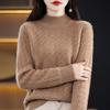 Вязаный свитер с полувысоким воротником для женщин, однотонный, свободный, пуловер для осени и зимы, теплый свитер для женщин