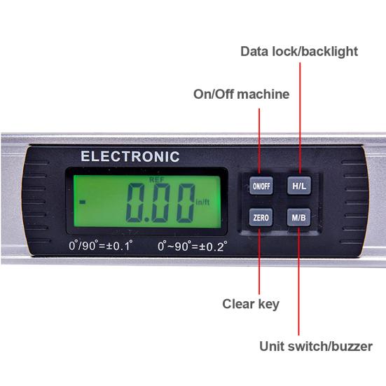 IP54 Водонепроницаемый пылезащитный магнитный цифровой ЖК-дисплей Угловой датчик уровня