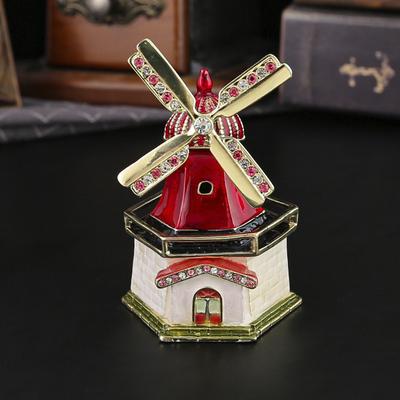 Красная эмаль шкатулка для драгоценностей голландская ветряная мельница сувенир для туристов металлическое рукоделие креативное украшение