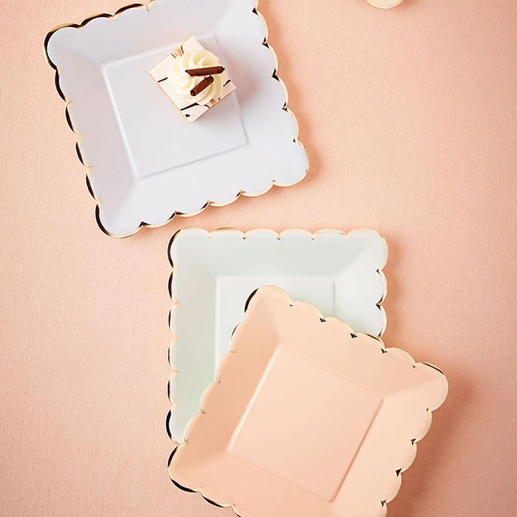 8 шт. Штампованная одноразовая посуда С Днем Рождения Декор для вечеринки Детская свадьба день рождения Одноразовая посуда Бумажная тарелка