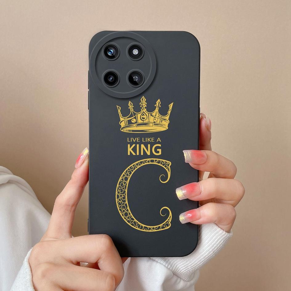 Для OPPO Realme V20 V23 V25 V30 X2 X7 XT Q5 Pro U1 V13 V15 чехол для телефона модный чехол с буквами Короны жидкий мягкий силиконовый матовый противоударный чехол-бампер