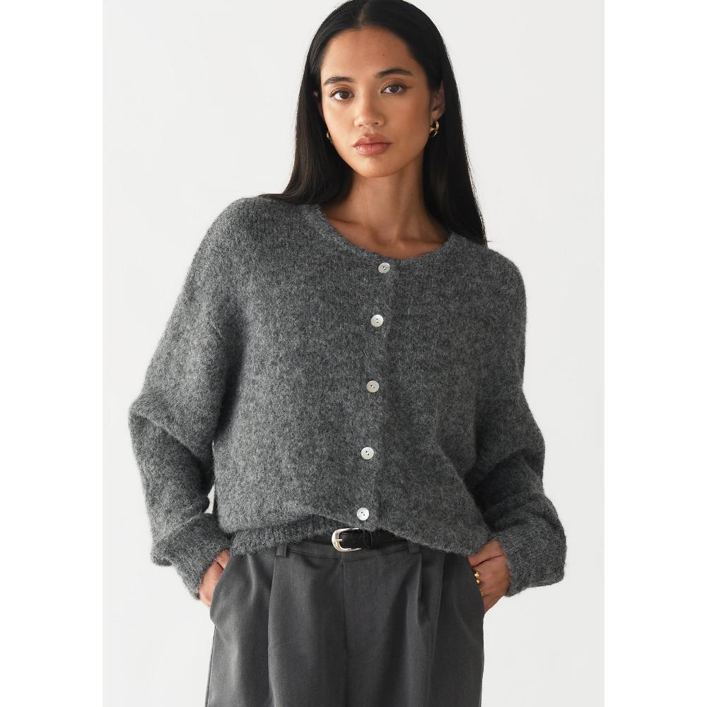 Hirsionsan элегантный свитер с длинным рукавом для женщин 2025 новый шерстяной однобортный женский повседневный кардиган мягкий гибкий трикотажный пиджак