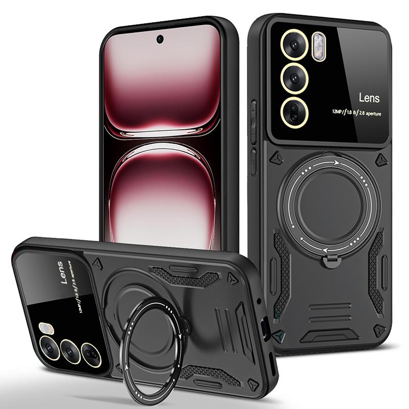 Противоударный чехол-броня для телефона OPPO Reno 12 для Oppo Reno 12 Pro, противоударный, с держателем-кольцом для пальца, магнитная крышка, чехлы Capa Reno 12