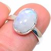 Подарочное кольцо из натурального радужного лунного камня 925 пробы из твердого серебра S.7 o3i14