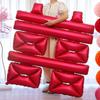 Wedding Double Happiness Balloons: Heart-Shaped Love Decors for Bride's Room & Engagement Scene.