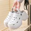 Cm Summer Outer Wear Thick-soled Muffin Slippers Seaside Beach Sandals, Heeled Hole Shoes Women's Breathable Two Wear