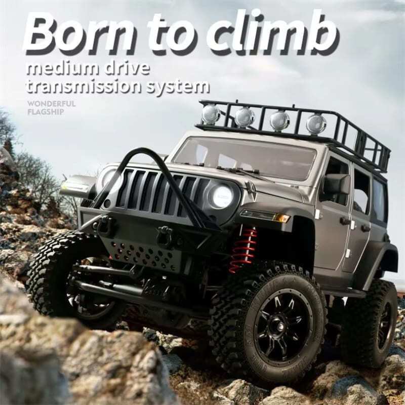 New Tracked 4x4 Car MN128 2.4G Climbing Off-road Vehicle Professional Version with LED Light Full Scale RC Model Remote Control Car Toy Boy Gift