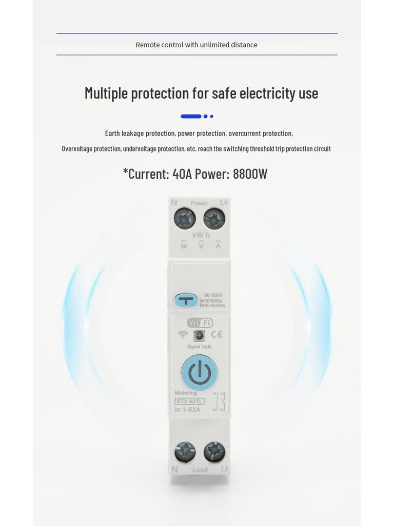 Tuya Smart WiFi Leakage Protection Circuit Breaker with Remote Control & Timer